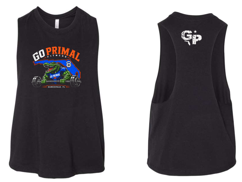 Go Primal - Fall 26 Ladies Cropped Racerback Tank