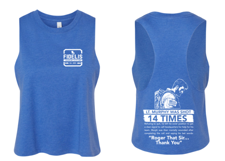 Fidelis - Murph 25 Ladies Cropped Racerback *Avail. In 2 Color Options