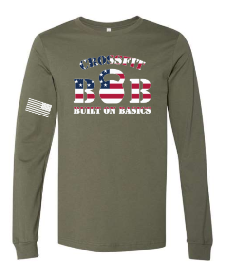 CrossFit B.O.B - Fall 25 Flag Design LS Unisex Tee *Avail. In 3 Color Options