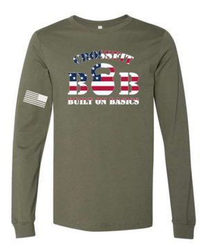 CrossFit B.O.B - Fall 25 Flag Design LS Unisex Tee *Avail. In 3 Color Options