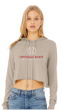 Optimal:  Ladies Cropped Long Sleeve Hoodie *Available in 2 Color Options