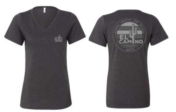 El Camino - Desert Sun Logo:  Ladies Relaxed V-Neck Tee