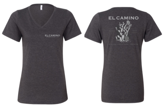 El Camino Logo:  Ladies Relaxed V-Neck Tee