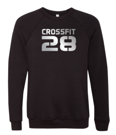 CrossFit 28 Metallic Silver Logo:  Unisex Crewneck Sweatshirt *Available in 2 Color Options