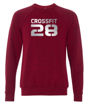 CrossFit 28 Metallic Silver Logo:  Unisex Crewneck Sweatshirt *Available in 2 Color Options