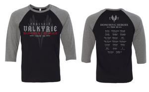 CrossFit Valkyrie Honoring Heroes Tour - Unisex Triblend 3/4 Sleeve Raglan