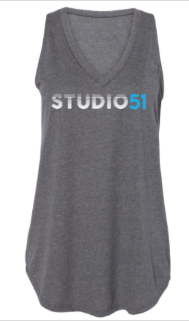 Studio 51:  Metallic Silver Logo Ladies Tank
