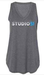 Studio 51:  Metallic Silver Logo Ladies Tank