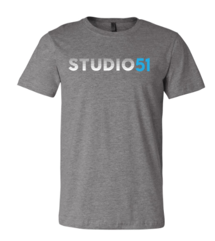 Studio 51:  Metallic Silver Logo Adult Unisex Tee