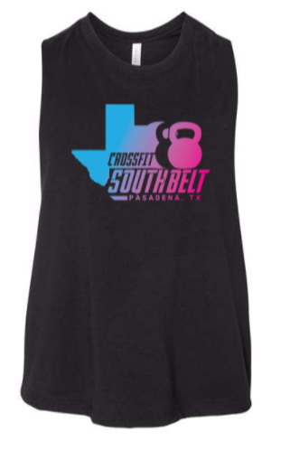 SouthBelt - Gradient Logo Cropped Racerback Tank *Avail. In 3 Color Options