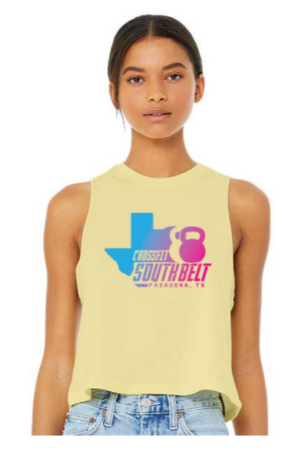 SouthBelt - Gradient Logo Cropped Racerback Tank *Avail. In 3 Color Options