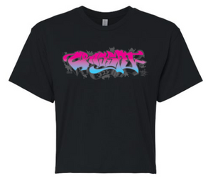 CrossFit 325 - Pink/Blue Gradient Logo Ladies Cropped Tee *Avail. In 2 Color Options