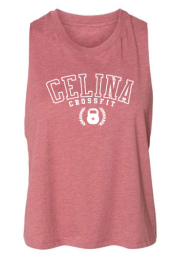 Celina CrossFit - Spring 23 Ladies Cropped Racerback Tank *Avail. In 4 Color Options