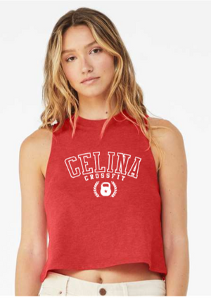 Celina CrossFit - Spring 23 Ladies Cropped Racerback Tank *Avail. In 4 Color Options