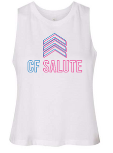 CF Salute - Spring 23 Cropped Racerback Tank *Avail. In 3 Color Options