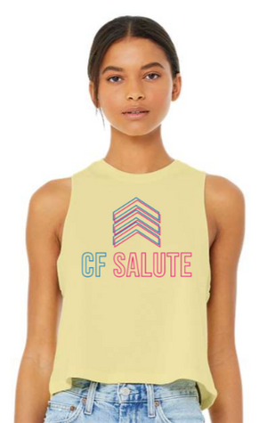 CF Salute - Spring 23 Cropped Racerback Tank *Avail. In 3 Color Options